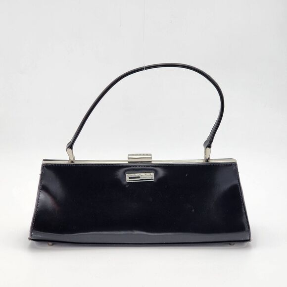 Guess Y2K Patent Black Long Baguette Mini Bag - Picture 1 of 9